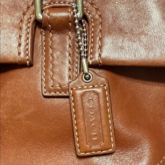 Vintage Coach collectible Brown Leather Handbag with Buckle - Picture 3 of 8